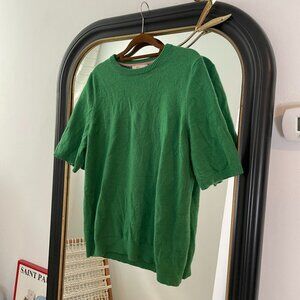 Boden cashmere short sleeve sweater size L in a kelly green